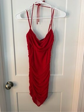 Windsor Red Homecoming Ruched Cowl Neck Dress XS
